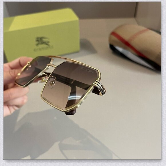 Burberry Gold Aviator Sunglasses main image 6